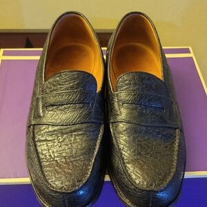 Classic Black Textured Loafers